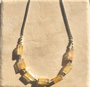 Citrine Barrel Necklace