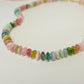 Watermelon Tourmaline Candy Necklace 14K Gold