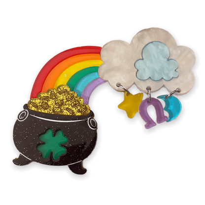 Clover the Rainbow Brooch by Lipstick & Chrome