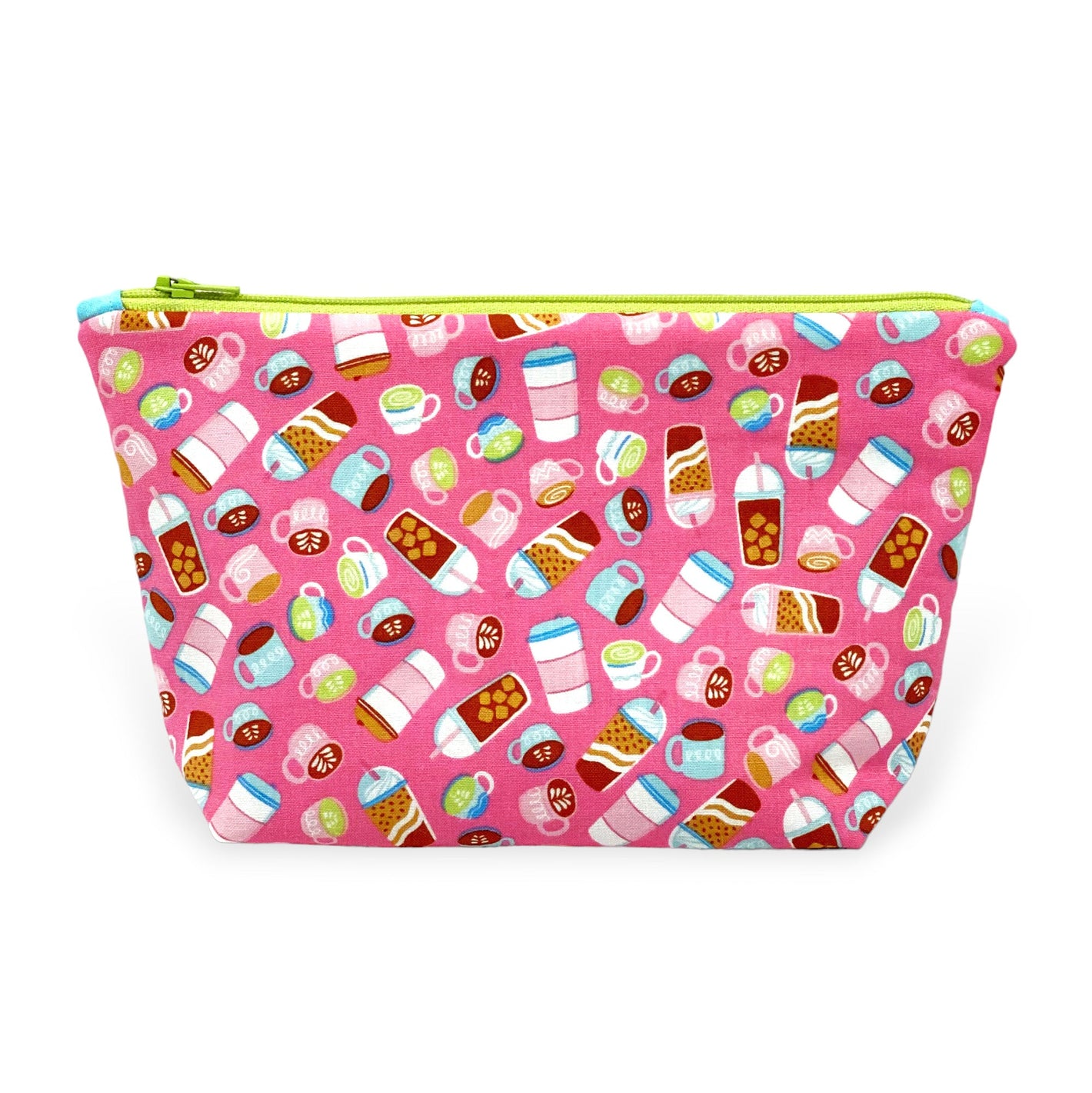 Zipper Pouch Kit - Coffee Cups Pink