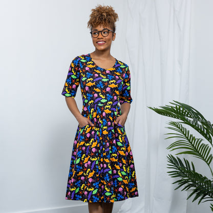 Colorful Sea Twirl Dress