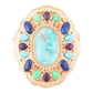 Concho Colorful Golden Statement Ring