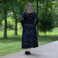 Constellations Glow-in-the-dark Long Sleeves Midi Dress with Pockets