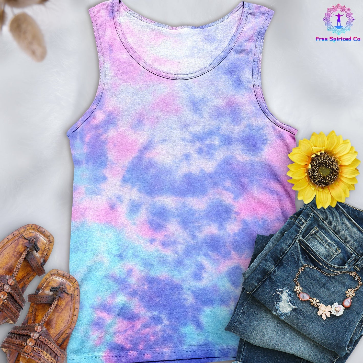 Cotton Candy Hand-Dyed Tank Top