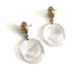 Clear & Gold Mercury Art Deco Carved Earrings