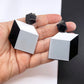 Trompe L'oeil  Cube Earrings - Shadow