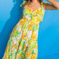 VACATION VIEWS FLORAL WOVEN MIDI DRESS
