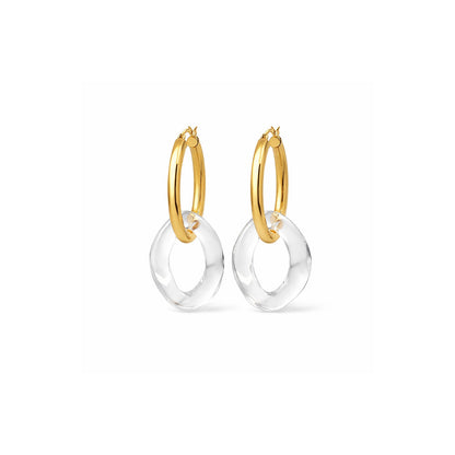 Lucite Curb Link Hoop Earrings