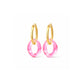 Lucite Curb Link Hoop Earrings