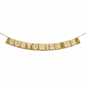 Customizable Gold Fringe Reusable Party Banner