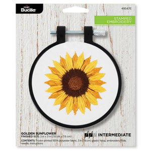 Stamped Embroidery Kit Golden Sunflower Kit