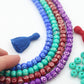 Tiny Target: Carved Rondelle Bone Beads, 8x6mm, Bohemian Spacers
