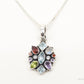 Vintage Multi Gemstone Sterling Silver Necklace