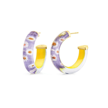 Daisy Illusion Hoop Earrings