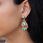 Dalmatian Jasper Colorful Golden Drop Earrings