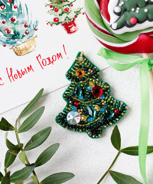 Christmas Tree Bead Embroidery Decoration Kit by Abris Art AD-094