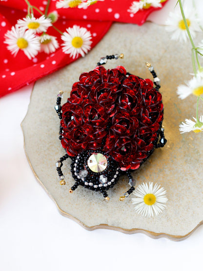 Ladybug Bead Embroidery Decoration Kit by Abris Art AD-083