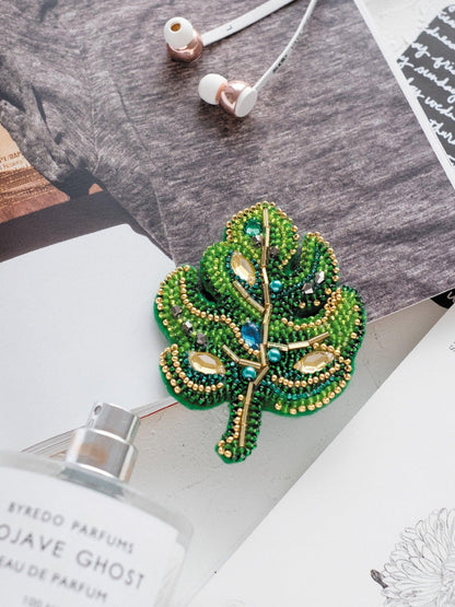 Monster Leaf Bead Embroidery Decoration Kit by Abris Art AD-063