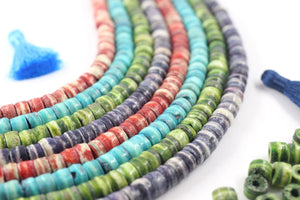 Handmade Rondelle Spacer Bone Beads, 8x4mm, 45 Pieces