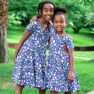 "Only In My Dreams" Dinosaurs & Unicorns Super Twirler Dress with Pockets