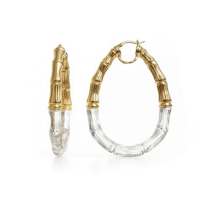 Duchess Bamboo Lucite Hoop Earrings
