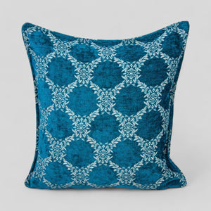 18" Turkish Square Pillow Cover - Turquoise Floral