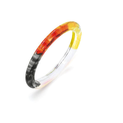 Tie Dye Slip On Lucite Bangle in Earth