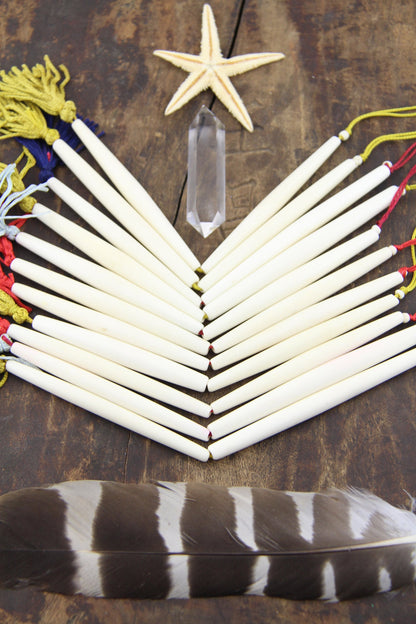 Cream Bone Beads: 3.5" HairPipe, Boho Jewelry Making Supply, 2 pieces