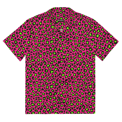 Electric Leopard Print Button-Up Shirt