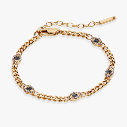 Evil Eye Curb Chain Inline Bracelet