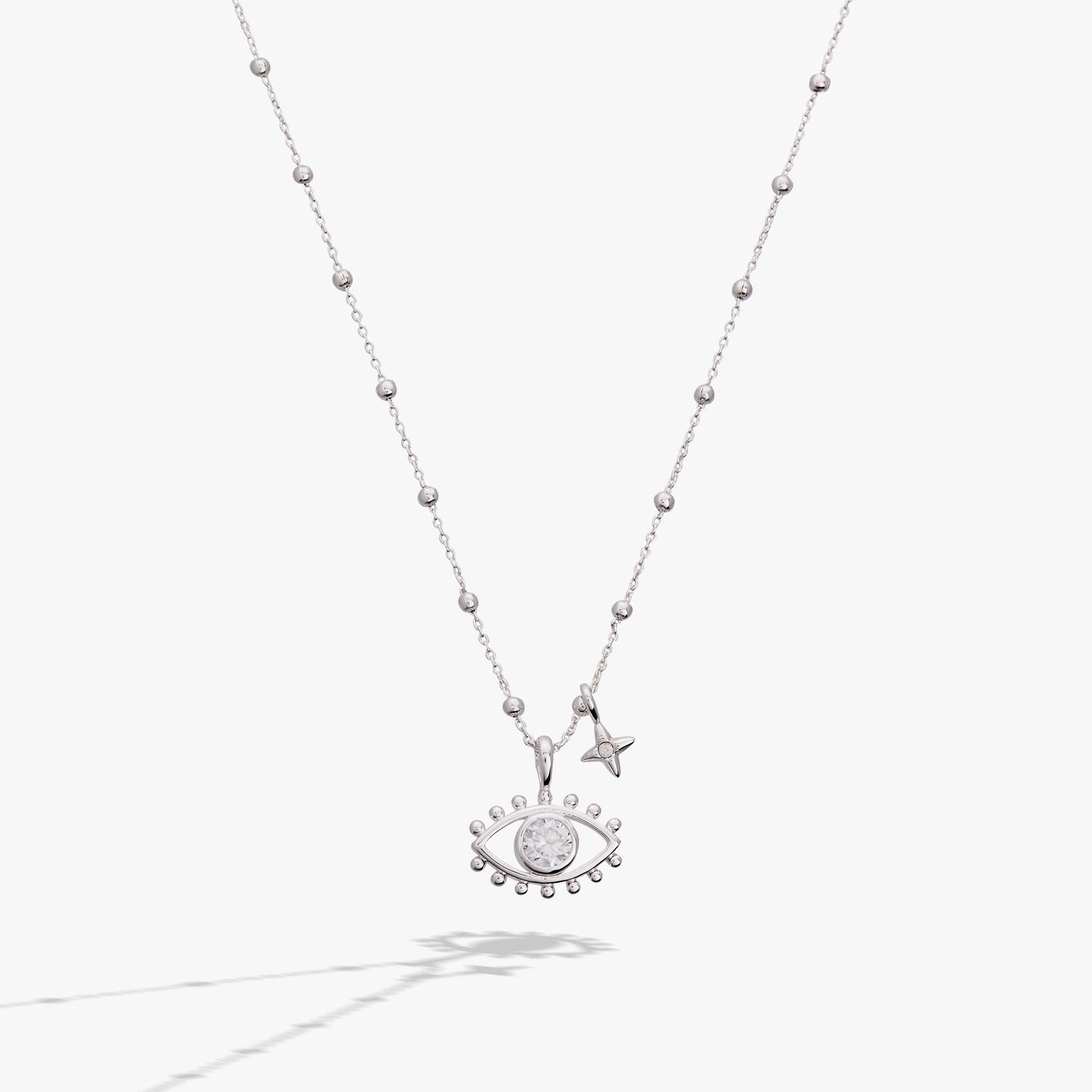 Evil Eye Duo Charm Necklace