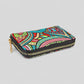 Vibrant Multicolor Floral Patterned Woven Zipper Wallet