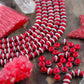Red Orbit: Red, Black & White Round Bone Beads, 7x5mm, Spacers