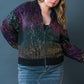 ENTERTAIN ME SEQUIN BOMBER JACKET