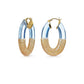 Glitter Flat Oval Lucite Hoop Earrings