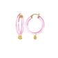 Flower Charm Lucite Hoop Earrings