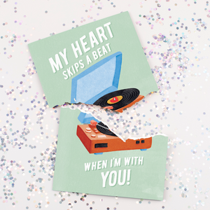 Endless Never Gonna Give you Up Valentines Card with Glitter