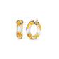 Mini Gold Leaf Lucite Hoop Earrings