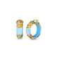Mini Gold Leaf Lucite Hoop Earrings