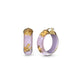 Mini Gold Leaf Lucite Hoop Earrings