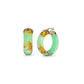 Mini Gold Leaf Lucite Hoop Earrings