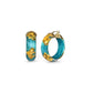 Mini Gold Leaf Lucite Hoop Earrings