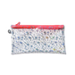 Clear Glitter Stars Wristlet Pouch | neon pink zipper