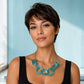 Aqua Glitter Abstract Chain Necklace
