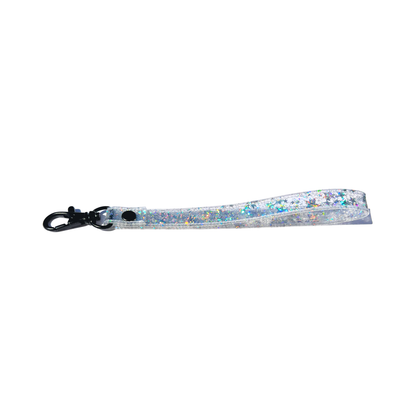 Transparent Vinyl Wrist Strap | clear glitter stars