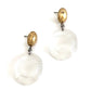 Clear & Gold Mercury Art Deco Carved Earrings