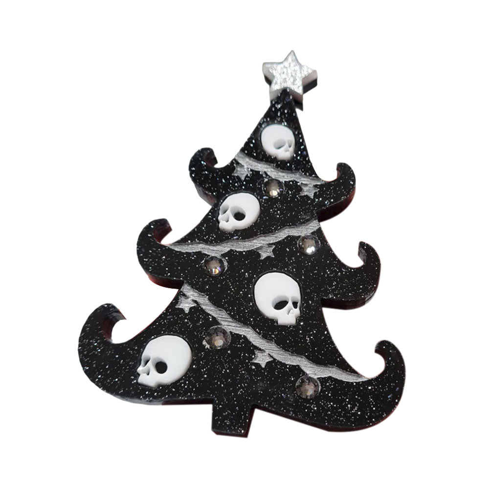 Gothic Christmas Tree Brooch by Cherryloco