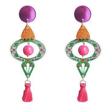 Green Christmas Ornament Earrings by Laliblue