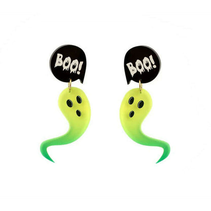 Green Ghost Earrings by Laliblue