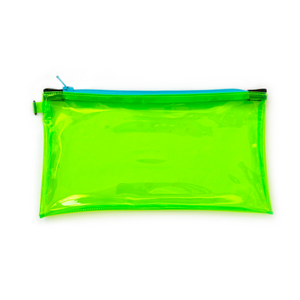 Transparent Vinyl Wristlet Pouch | neon green